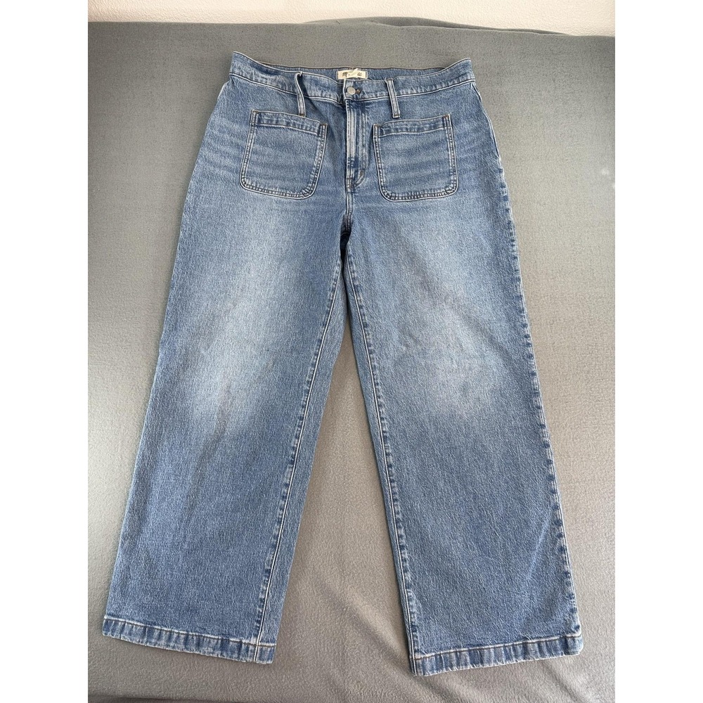 Madewell Perfect Vintage High Rise Wide Leg Jeans Womens 33 Light Blue Denim